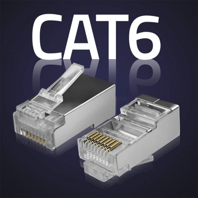 Doorvoerkoppeling RJ45-connector CAT6 FTP met vergulde contacten, 100 stuks