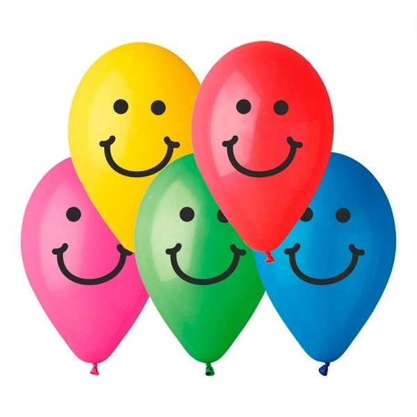 Opblaasbare ballonnen met lachgezichtjes - 10 stuks