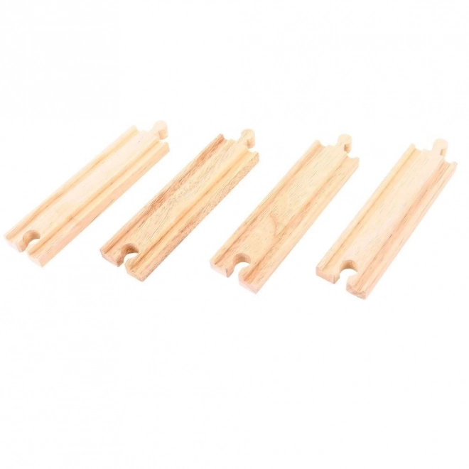 Middelgrote houten rechte rails Bigjigs Rail 16 cm