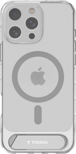 Transparante magnetische hoes TORRAS Pstand met kickstand voor iPhone 16 Pro Max