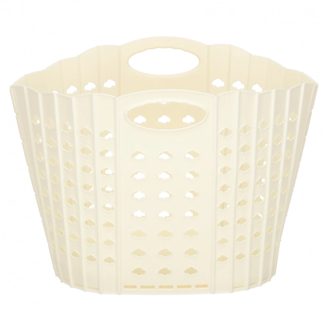 Opvouwbare crèmekleurige wasmand