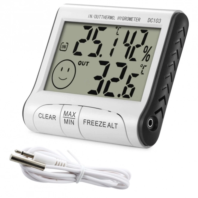 Weerstation met thermometer, hygrometer en sensor