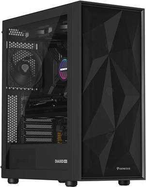 genesis diaxid 605f midi tower zwart met usb‑c