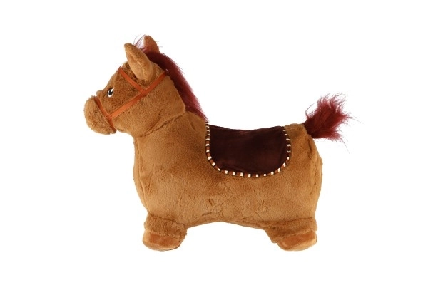 Hobbelpaard bruin pluche paard met effecten