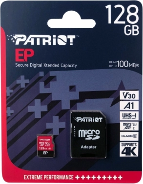 MicroSD-kaart 128GB V30 Patriot EP A1