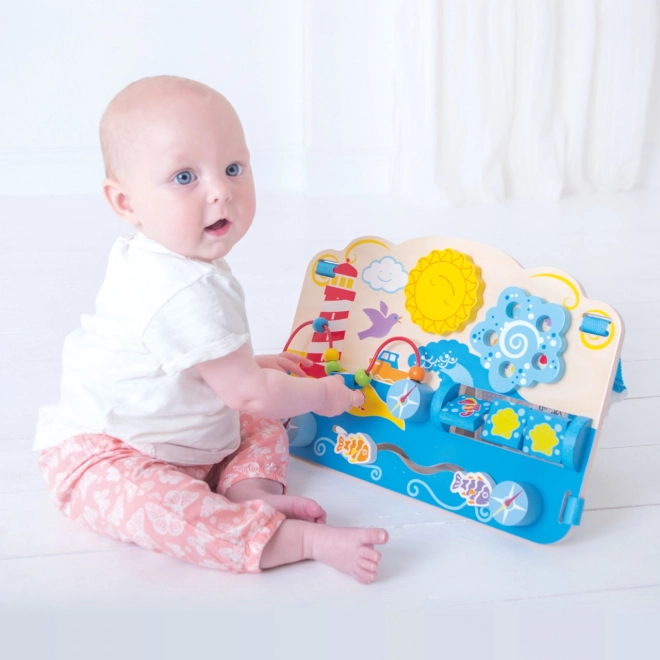 Bigjigs Baby Houten motorische plaat zee