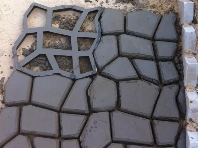 Mal voor betonnen straatstenen kattenkop