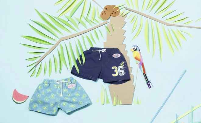 Baby born strand zomershorts blauw