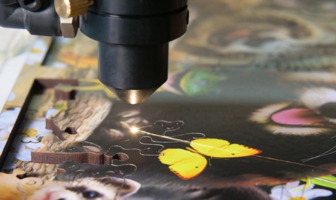 Houten puzzel Londen 's nachts met vuurwerk
