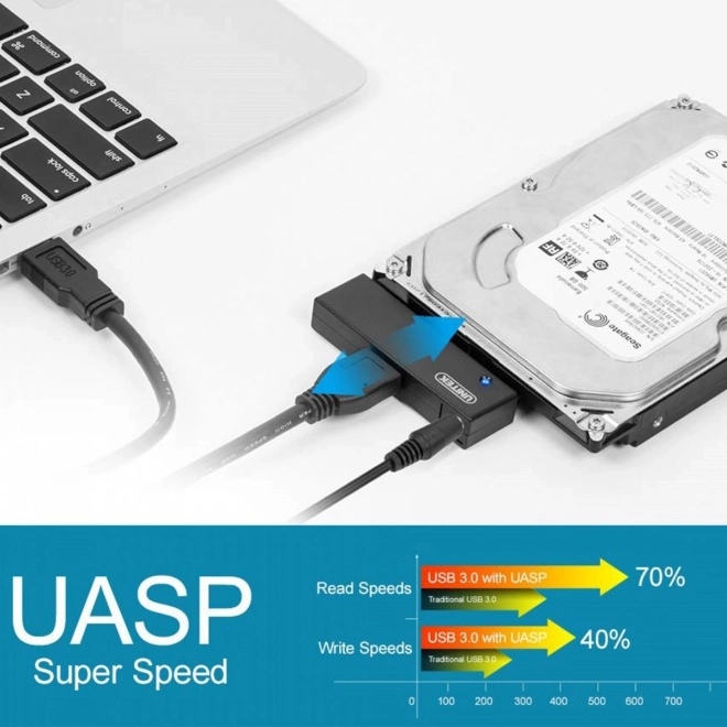 Adapter USB 3.0 naar SATA III voor HDD/SSD 2,5/3,5 inch