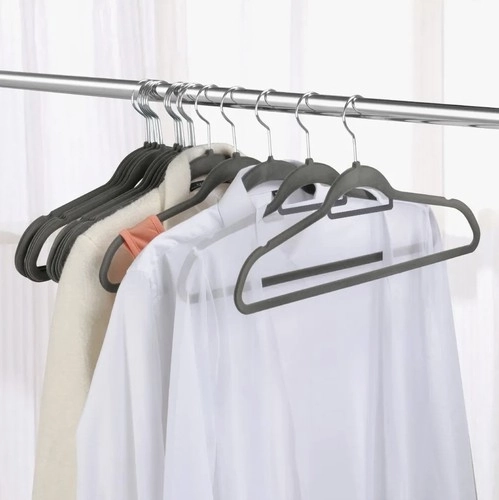 Set van 20 grijze fluwelen hangers Ruhhy