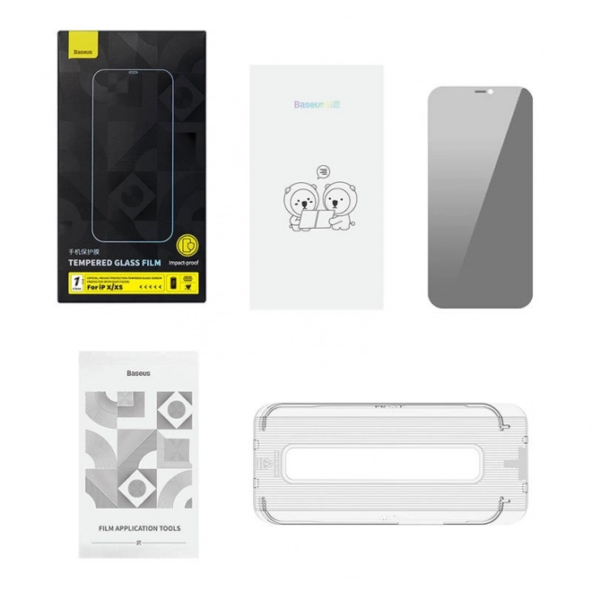Baseus Crystal privacybescherming gehard glas voor iPhone X/XS