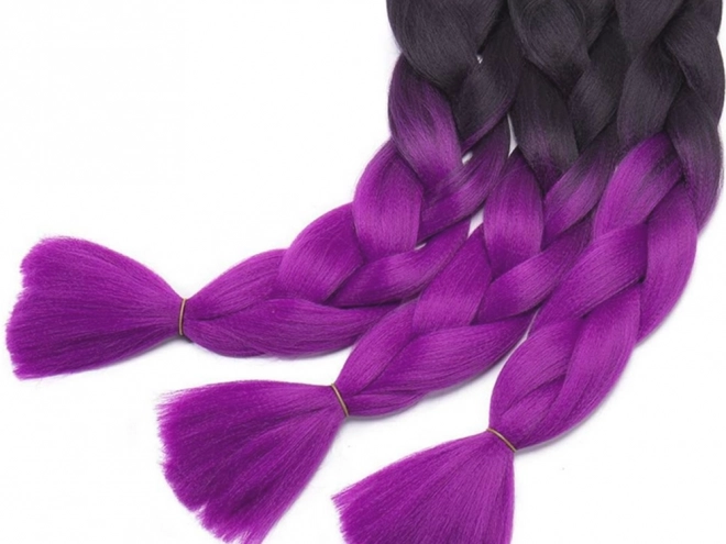 Synthetisch haar in paarse ombre voor vlechten
