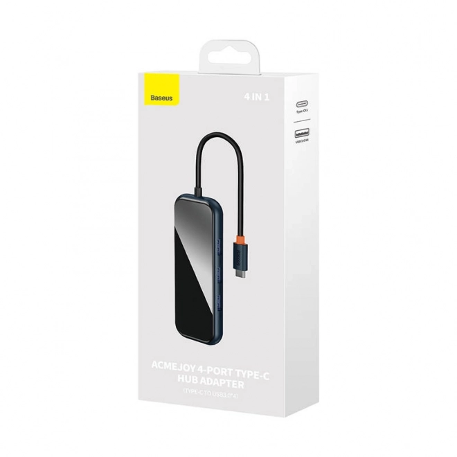 Baseus Hub USB-C naar 4x USB 3.0 donkergrijs