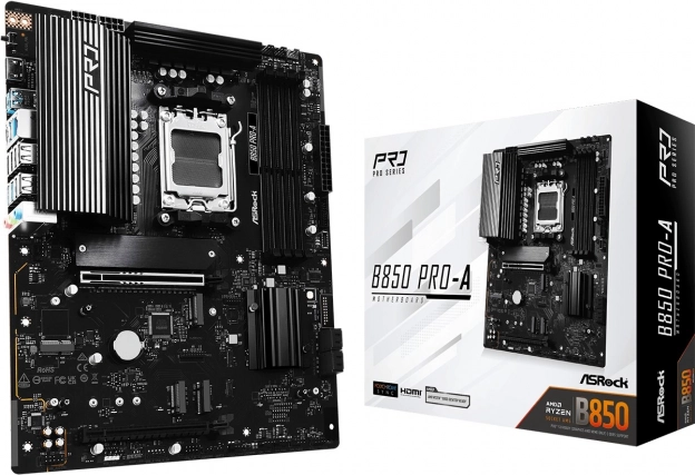 ASRock B850 PRO-A ATX moederbord met DDR5-ondersteuning en AM5-socket