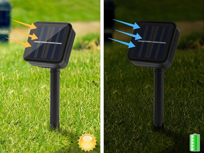 Solare meerkleurige tuinslinger met LED