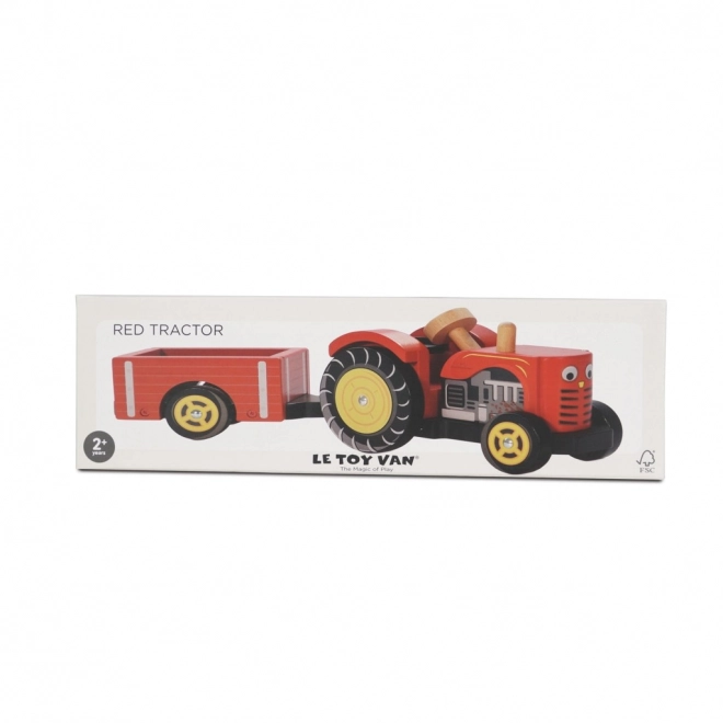 Le Toy Van rode tractor en aanhanger