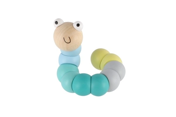 Scharnierende houten rups 16 cm