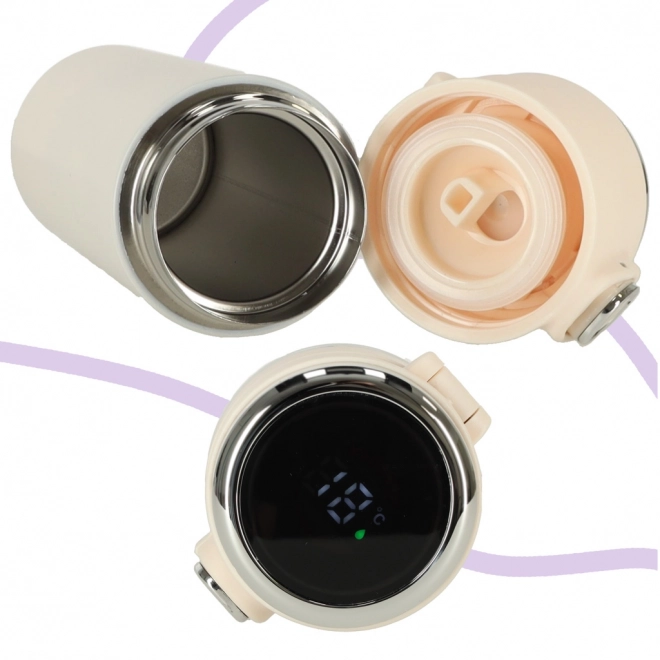Thermosmok met tuit LED 420 ml beige