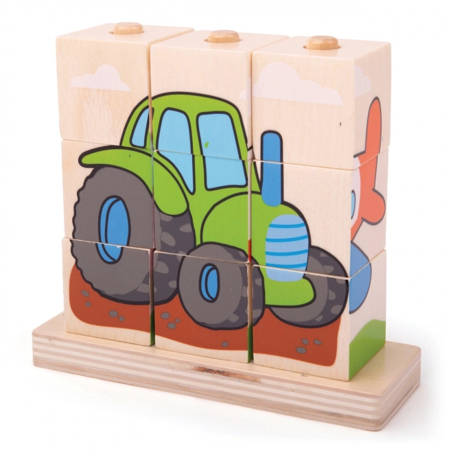 Houten puzzel Bigjigs Baby Vervoersmiddelen
