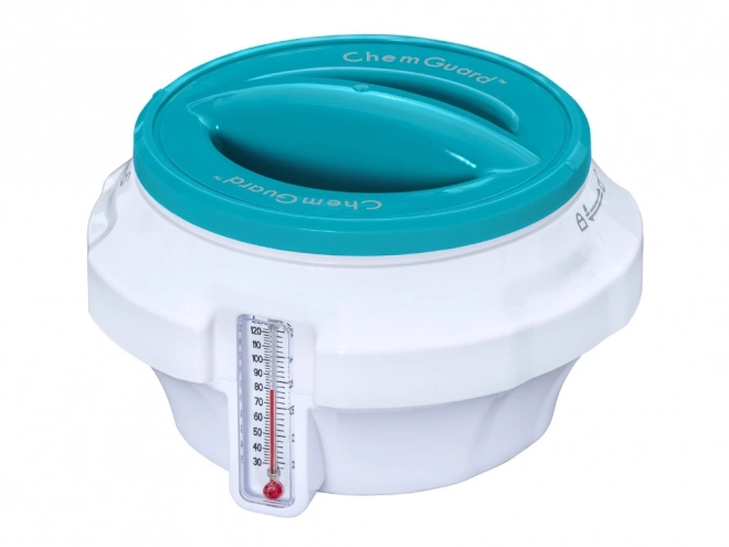 Vlotterende chemiedispenser voor zwembadwater met thermometer