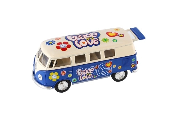 Bus Kinsmart VW Klassiek metaal/plastic 13 cm met terugtrek