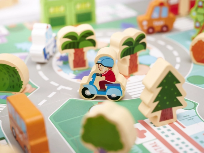 Houten educatieve stedenbouwkundige puzzel 120 stukjes