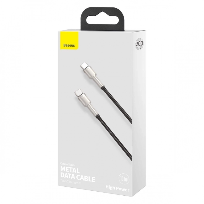 USB-C naar USB-C kabel Baseus Cafule 100W, 2m zwart