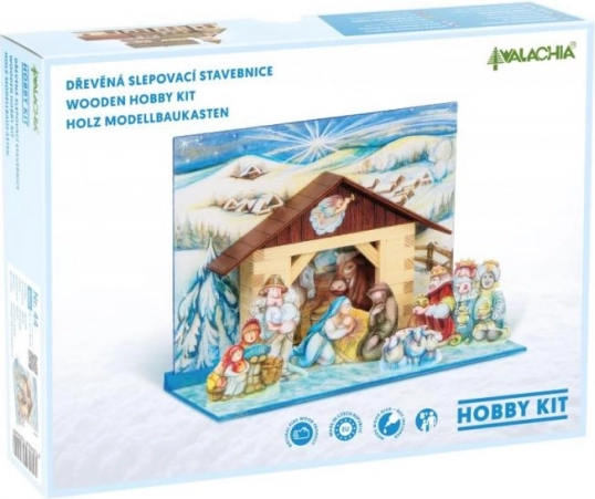Houten lijmconstructieset Kerststal