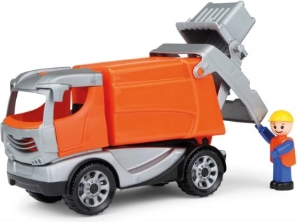 Auto Truckies vuilniswagen kunststof 25cm met figuur in doos 24m+