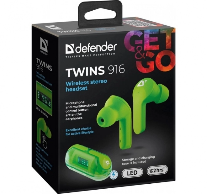 Draadloze oortelefoons Twins 916 groen