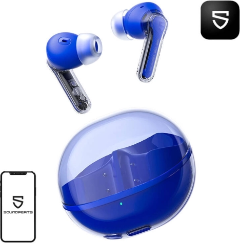draadloze TWS-oordopjes SoundPEATS Clear blauw