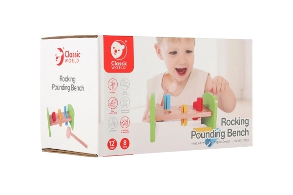 Houten hamer met plastic pinnen Classic World