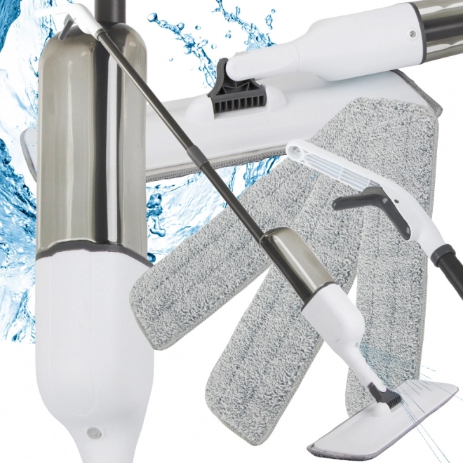 Opvouwbare mop met pad en sproeier