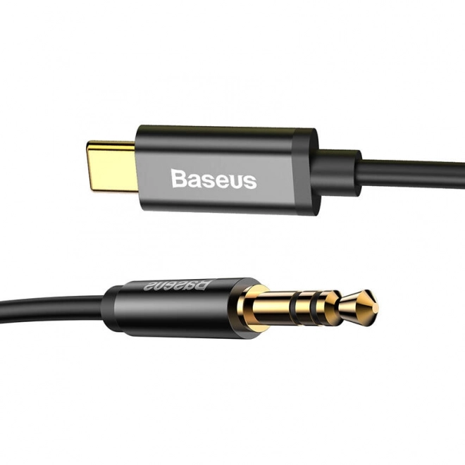 Baseus Yiven Audiokabel USB-C naar mini-jack 3,5 mm, 1,2 m - zwart