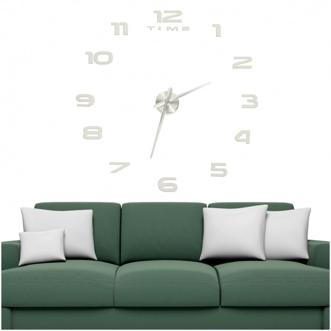 Grote wandklok 80-120cm zilver 12 cijfers
