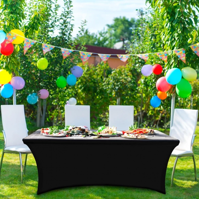 Universele elastische tafelkleed voor catering 180 cm zwart MultiGarden