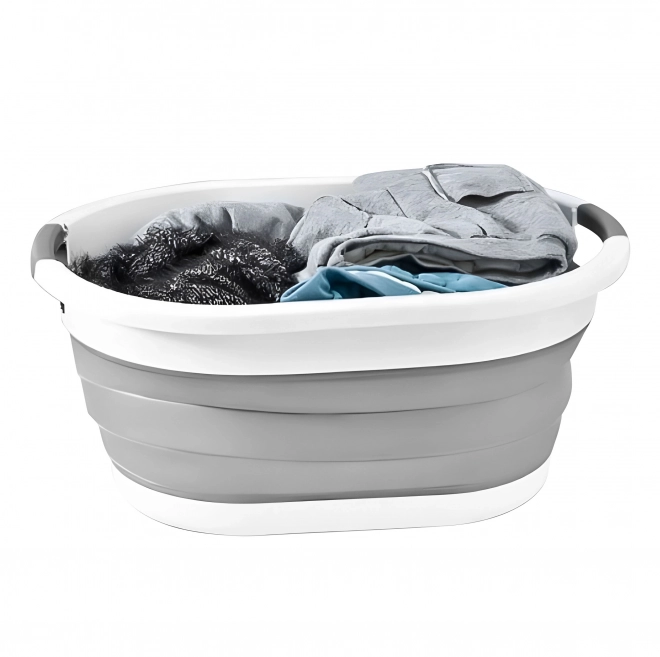 Opvouwbare wasmand wit-grijs 20 L van ModernHome