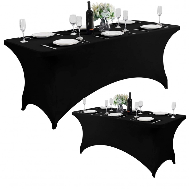 Universele elastische tafelkleed voor catering 180 cm zwart MultiGarden