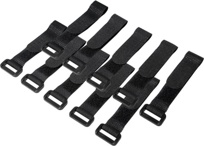 Kabelorganizer met klittenbandstrips, zwart, 15 cm, 10 stuks