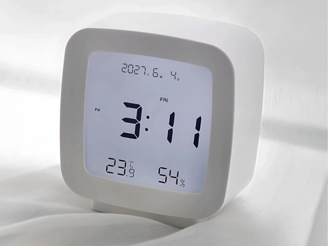Wekker met snoozefunctie en temperatuur- en vochtigheidsmeting