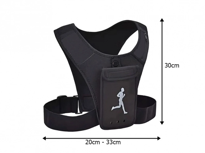 Sportieve hardloopvest met reflecterende elementen en telefoonhouder
