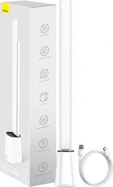 Opvouwbare tafellamp met LED BASEUS Smart Eye, oplaadbaar, wit