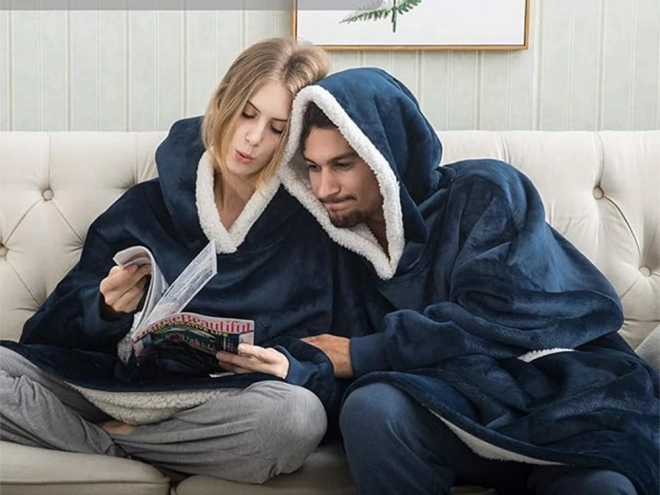 Warme oversized hoodie met capuchon van dikke bont