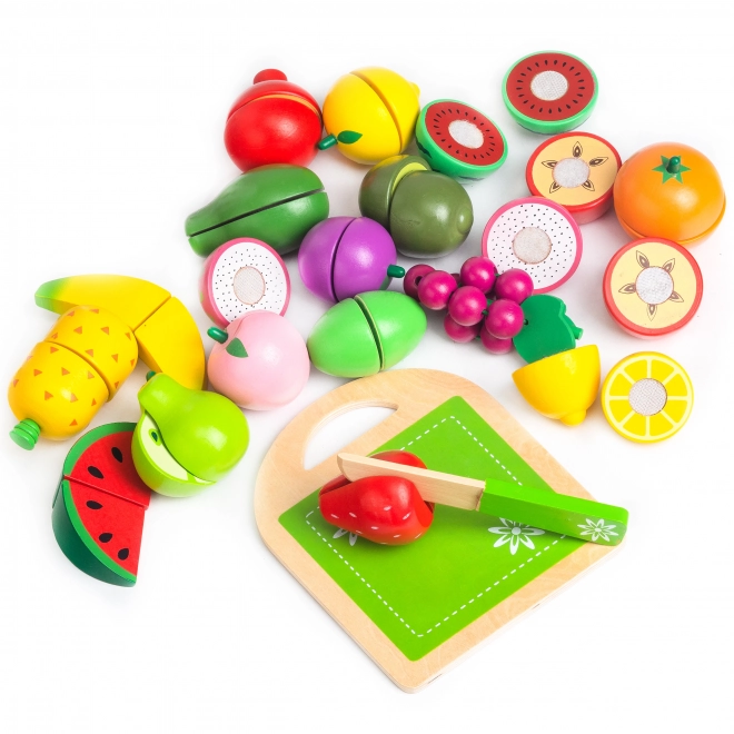 Houten fruit om te snijden, 20 stuks ECOTOYS