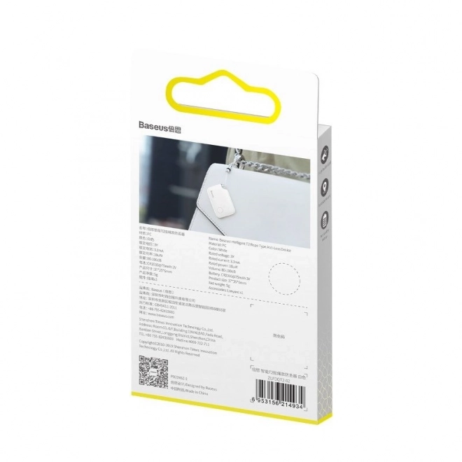 Intelligente mini Bluetooth-locator Baseus T2 wit