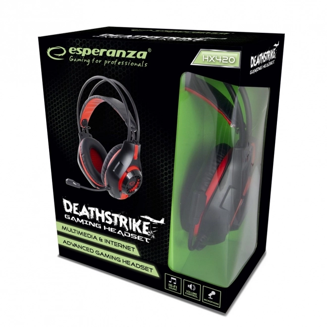 Gaming koptelefoon met microfoon Deathstrike rood
