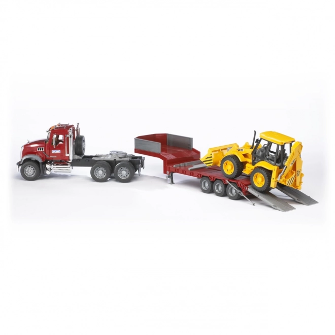 Bruder Vrachtwagen MACK Graniet aanhanger en tractor JCB