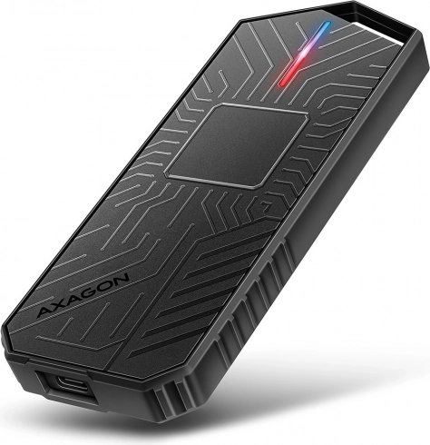 Gaming aluminium behuizing AXAGON USB‑C 3.2 Gen 2 voor M.2 NVMe/SATA SSD