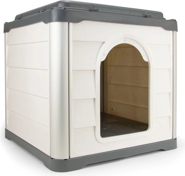Loboo huisje voor honden en katten Smartkave Cube antraciet met plat dak